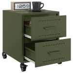 vidaXL Noptiere, 2 buc., verde olive, 36x39x43,5 cm, oțel vidaXL Noptiere, 2 buc., verde olive, 36x39x43,5 cm, oțel