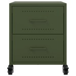 vidaXL Noptiere, 2 buc., verde olive, 36x39x43,5 cm, oțel vidaXL Noptiere, 2 buc., verde olive, 36x39x43,5 cm, oțel