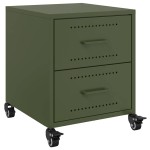 vidaXL Noptiere, 2 buc., verde olive, 36x39x43,5 cm, oțel vidaXL Noptiere, 2 buc., verde olive, 36x39x43,5 cm, oțel