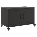 vidaXL Dulap TV, negru, 68x39x43,5 cm, oțel vidaXL Dulap TV, negru, 68x39x43,5 cm, oțel