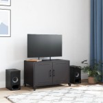 vidaXL Dulap TV, negru, 68x39x43,5 cm, oțel vidaXL Dulap TV, negru, 68x39x43,5 cm, oțel