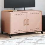vidaXL Dulap TV, roz, 68x39x43,5 cm, oțel vidaXL Dulap TV, roz, 68x39x43,5 cm, oțel