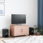 vidaXL Dulap TV, roz, 68x39x43,5 cm, oțel vidaXL Dulap TV, roz, 68x39x43,5 cm, oțel