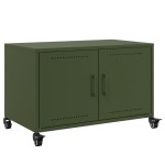 vidaXL Dulap TV, verde măsliniu, 68x39x43,5 cm, oțel vidaXL Dulap TV, verde măsliniu, 68x39x43,5 cm, oțel