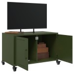 vidaXL Dulap TV, verde măsliniu, 68x39x43,5 cm, oțel vidaXL Dulap TV, verde măsliniu, 68x39x43,5 cm, oțel