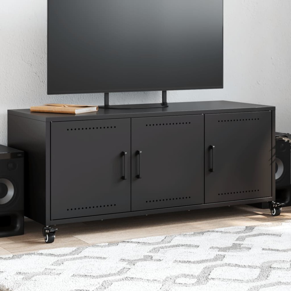 vidaXL Dulap TV, negru, 100,5x39x43,5 cm, oțel