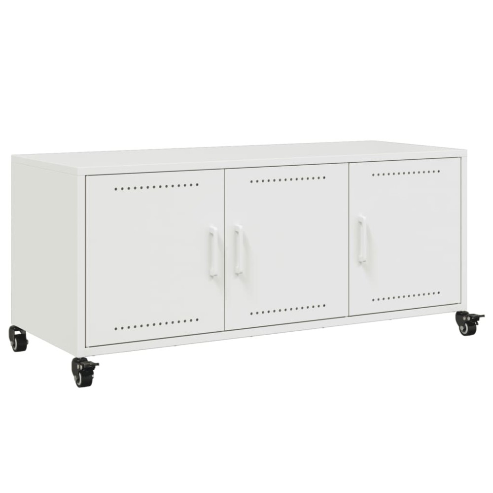 vidaXL Dulap TV, alb, 100,5x39x43,5 cm, oțel
