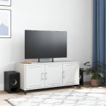 vidaXL Dulap TV, alb, 100,5x39x43,5 cm, oțel vidaXL Dulap TV, alb, 100,5x39x43,5 cm, oțel