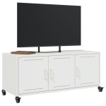 vidaXL Dulap TV, alb, 100,5x39x43,5 cm, oțel vidaXL Dulap TV, alb, 100,5x39x43,5 cm, oțel