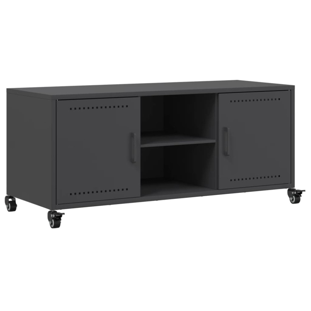 vidaXL Dulap TV, negru, 100,5x39x43,5 cm, oțel