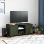 vidaXL Dulap TV, verde măsliniu, 100,5x39x43,5 cm, oțel vidaXL Dulap TV, verde măsliniu, 100,5x39x43,5 cm, oțel