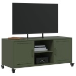 vidaXL Dulap TV, verde măsliniu, 100,5x39x43,5 cm, oțel vidaXL Dulap TV, verde măsliniu, 100,5x39x43,5 cm, oțel