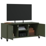 vidaXL Dulap TV, verde măsliniu, 100,5x39x43,5 cm, oțel vidaXL Dulap TV, verde măsliniu, 100,5x39x43,5 cm, oțel