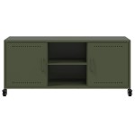 vidaXL Dulap TV, verde măsliniu, 100,5x39x43,5 cm, oțel vidaXL Dulap TV, verde măsliniu, 100,5x39x43,5 cm, oțel