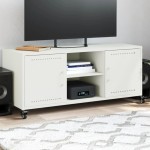 vidaXL Dulap TV, alb, 100,5x39x43,5 cm, oțel vidaXL Dulap TV, alb, 100,5x39x43,5 cm, oțel