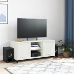 vidaXL Dulap TV, alb, 100,5x39x43,5 cm, oțel vidaXL Dulap TV, alb, 100,5x39x43,5 cm, oțel