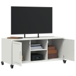 vidaXL Dulap TV, alb, 100,5x39x43,5 cm, oțel vidaXL Dulap TV, alb, 100,5x39x43,5 cm, oțel