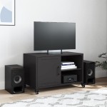 vidaXL Dulap TV, negru, 68x39x43,5 cm, oțel