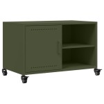 vidaXL Dulap TV, verde măsliniu, 68x39x43,5 cm, oțel vidaXL Dulap TV, verde măsliniu, 68x39x43,5 cm, oțel