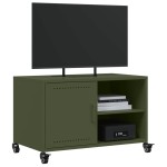vidaXL Dulap TV, verde măsliniu, 68x39x43,5 cm, oțel vidaXL Dulap TV, verde măsliniu, 68x39x43,5 cm, oțel
