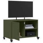 vidaXL Dulap TV, verde măsliniu, 68x39x43,5 cm, oțel vidaXL Dulap TV, verde măsliniu, 68x39x43,5 cm, oțel