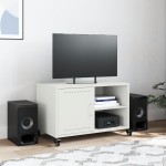 vidaXL Dulap TV, alb, 68x39x43,5 cm, oțel vidaXL Dulap TV, alb, 68x39x43,5 cm, oțel