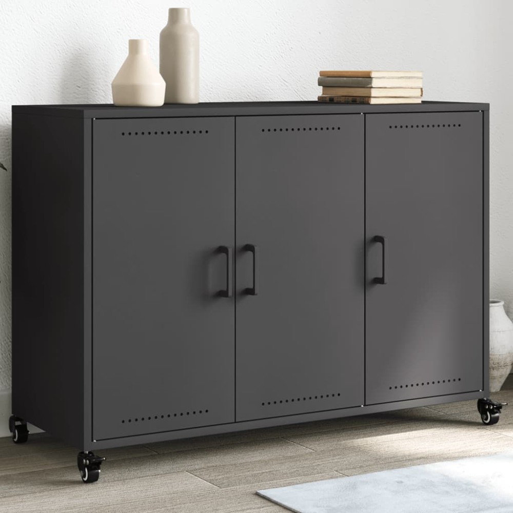 vidaXL Dulap, negru, 100,5x39x72 cm, oțel