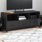 vidaXL Dulap TV, negru, 100,5x39x43,5 cm, oțel