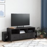 vidaXL Dulap TV, negru, 100,5x39x43,5 cm, oțel