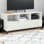 vidaXL Dulap TV, alb, 100,5x39x43,5 cm, oțel vidaXL Dulap TV, alb, 100,5x39x43,5 cm, oțel
