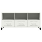 vidaXL Dulap TV, alb, 100,5x39x43,5 cm, oțel vidaXL Dulap TV, alb, 100,5x39x43,5 cm, oțel