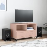 vidaXL Dulap TV, roz, 68x39x43,5 cm, oțel