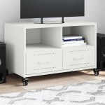 vidaXL Dulap TV, alb, 68x39x43,5 cm, oțel vidaXL Dulap TV, alb, 68x39x43,5 cm, oțel