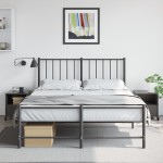 vidaXL Noptiere, 2 buc., negru, 36x39x43,5 cm, oțel vidaXL Noptiere, 2 buc., negru, 36x39x43,5 cm, oțel