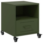 vidaXL Noptieră, verde olive, 36x39x43,5 cm, oțel vidaXL Noptieră, verde olive, 36x39x43,5 cm, oțel