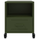 vidaXL Noptieră, verde olive, 36x39x43,5 cm, oțel vidaXL Noptieră, verde olive, 36x39x43,5 cm, oțel