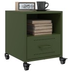 vidaXL Noptiere, 2 buc., verde olive, 36x39x43,5 cm, oțel vidaXL Noptiere, 2 buc., verde olive, 36x39x43,5 cm, oțel