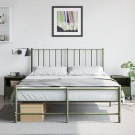 vidaXL Noptiere, 2 buc., verde olive, 36x39x43,5 cm, oțel vidaXL Noptiere, 2 buc., verde olive, 36x39x43,5 cm, oțel