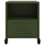 vidaXL Noptiere, 2 buc., verde olive, 36x39x43,5 cm, oțel vidaXL Noptiere, 2 buc., verde olive, 36x39x43,5 cm, oțel
