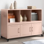vidaXL Dulap, roz, 100,5x39x72 cm, oțel vidaXL Dulap, roz, 100,5x39x72 cm, oțel