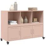 vidaXL Dulap, roz, 100,5x39x72 cm, oțel vidaXL Dulap, roz, 100,5x39x72 cm, oțel