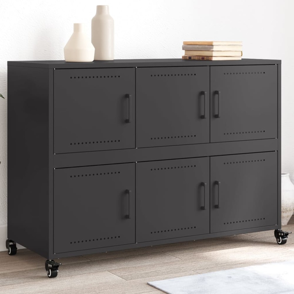vidaXL Dulap, negru, 100,5x39x72 cm, oțel