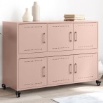vidaXL Dulap, roz, 100,5x39x72 cm, oțel vidaXL Dulap, roz, 100,5x39x72 cm, oțel