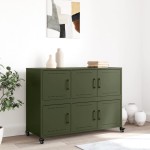 vidaXL Dulap, verde măsliniu, 100,5x39x72 cm, oțel