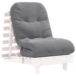 vidaXL Canapea futon cu saltea, alb, 60x206x11 cm, lemn masiv de pin vidaXL Canapea futon cu saltea, alb, 60x206x11 cm, lemn masiv de pin