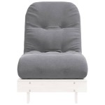 vidaXL Canapea futon cu saltea, alb, 60x206x11 cm, lemn masiv de pin vidaXL Canapea futon cu saltea, alb, 60x206x11 cm, lemn masiv de pin