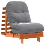 vidaXL Canapea futon cu saltea, maro, 60x206x11 cm, lemn masiv de pin vidaXL Canapea futon cu saltea, maro, 60x206x11 cm, lemn masiv de pin
