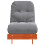 vidaXL Canapea futon cu saltea, maro, 60x206x11 cm, lemn masiv de pin vidaXL Canapea futon cu saltea, maro, 60x206x11 cm, lemn masiv de pin