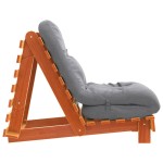 vidaXL Canapea futon cu saltea, maro, 60x206x11 cm, lemn masiv de pin vidaXL Canapea futon cu saltea, maro, 60x206x11 cm, lemn masiv de pin