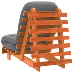 vidaXL Canapea futon cu saltea, maro, 60x206x11 cm, lemn masiv de pin vidaXL Canapea futon cu saltea, maro, 60x206x11 cm, lemn masiv de pin
